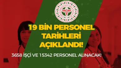 Sağlık Bakanlığı 3.658 İşçi ve 15.342 Sözleşmeli Personel Alacak!
