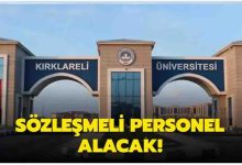 Kırklareli Üniversitesi 11 Personel Alımı Duyurusu Yayımlandı