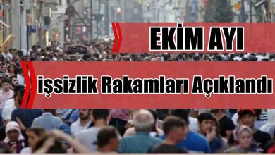 Ekim Ayı İşsizlik Rakamları Açıklandı!