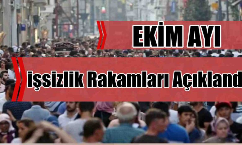 Ekim Ayı İşsizlik Rakamları Açıklandı!