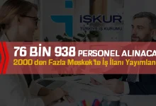İŞKUR’dan 76.938 Personel Alımı! 2000’den Fazla Meslekte Açık İş İlanı Yayımlandı