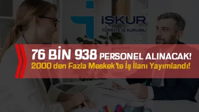 İŞKUR’dan 76.938 Personel Alımı! 2000’den Fazla Meslekte Açık İş İlanı Yayımlandı