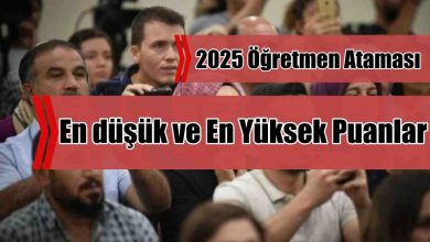 MEB 2025 Öğretmen Ataması En Düşük ve En Yüksek Puanlar Belli Oldu