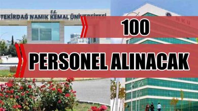 Tekirdağ NKÜ 100 Personel Alımı Yapacak