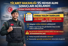 Ticaret Bakanlığı 95 Memur Alımı Sonuçları Duyuruldu