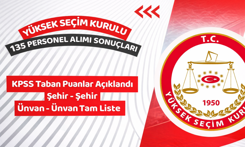 YSK 135 Personel Alımı Sonuçları Açıklandı: KPSS Taban Puanları Belli Oldu
