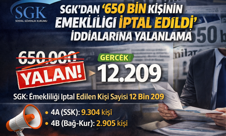 SGK’dan “650 Bin Kişinin Emekliliği İptal Edildi” İddialarına Yalanlama